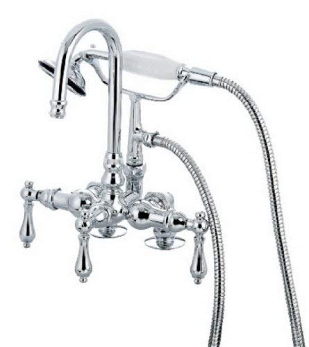 Kingston Brass CC14T1 Vintage Leg Tub Filler with Hand Shower, Metal Lever Handle, Polished Chrome