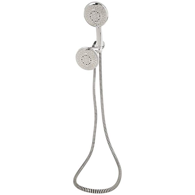 SimplyClean Handheld Shower Combo and Fixed Showerhead Kit - Allure, Chrome - 5 Spray Settings (15 Spray Combinations)