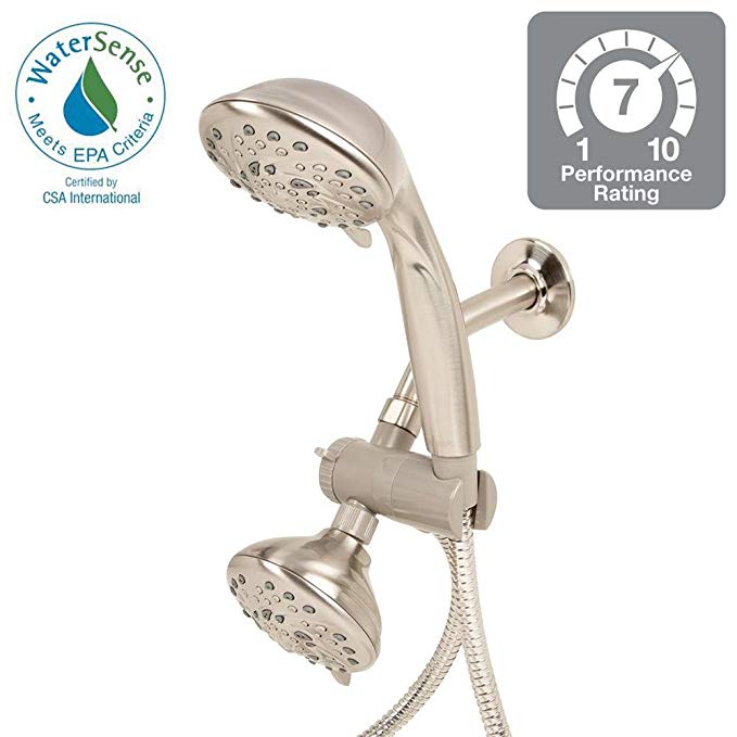 Glacier Bay 5-Spray Hand Shower and Shower Head Combo Kit in Brushed Nickel