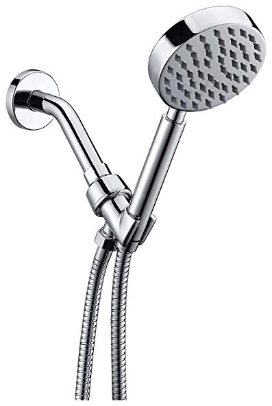 100% Solid Metal Hand Held Shower Head Set with 2.5 GPM High Pressure Spray Wand, 72