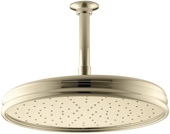 Kohler K13694AF 1-Spray 12-Inch Traditional Round Rain Showerhead, Vibrant French Gold