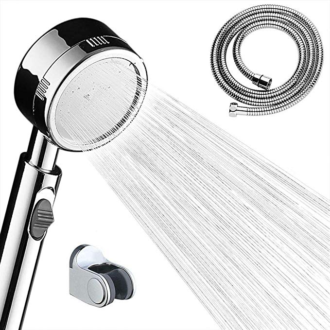 High Pressure Handheld Shower Head for low Water Pressure with Powerful Shower Spray Against, Bathroom Hose, Bracket ，Handheld Shower Head