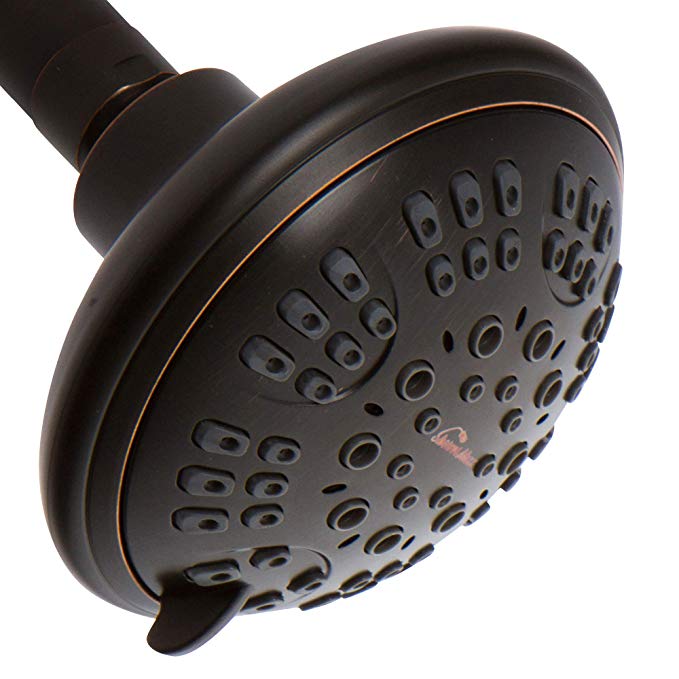 ShowerMaxx | Luxury Spa Series | 6 Spray Settings 4.5 inch Adjustable High Pressure Shower Head | MAXX-imize Your Shower with Easy-to-Remove Flow Restrictor Showerhead | Oil Rubbed Bronze Finish