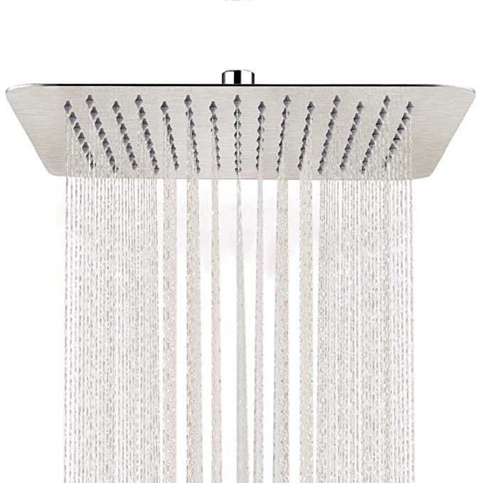 SR SUN RISE 10 Inch Rain Shower Head Brushed Nickel 304 Stainless Steel High Pressure Rainfall Showerhead Ultra Thin Water Saving