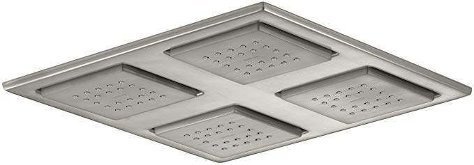 KOHLER K-98740-BN Watertile Rain Overhead Showering Panel with 4 22-Nozzle Sprayheads, Vibrant Brushed Nickel