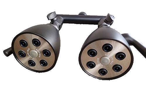 Dual Giessdorf 6 Jet Shower Heads - Oil Rubbed Bronze