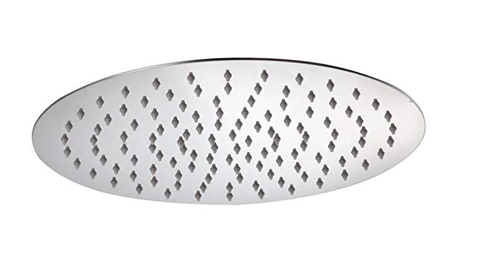 Kelica 16 inch Stainless Steel Ultra Thin Round Fixed Rainfall Shower Head Chrome