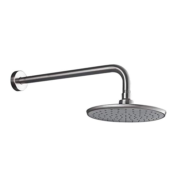 Purelux Rainfall Shower Head with 16 Inch Extra Long Stainless Steel Shower Arm, Brushed Nickel Finish 5 YEAR WARRANTY