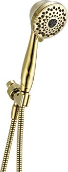 Delta 7-Spray Touch Clean Hand Held Shower Head with Hose, Polished Brass 59346-PB-PK