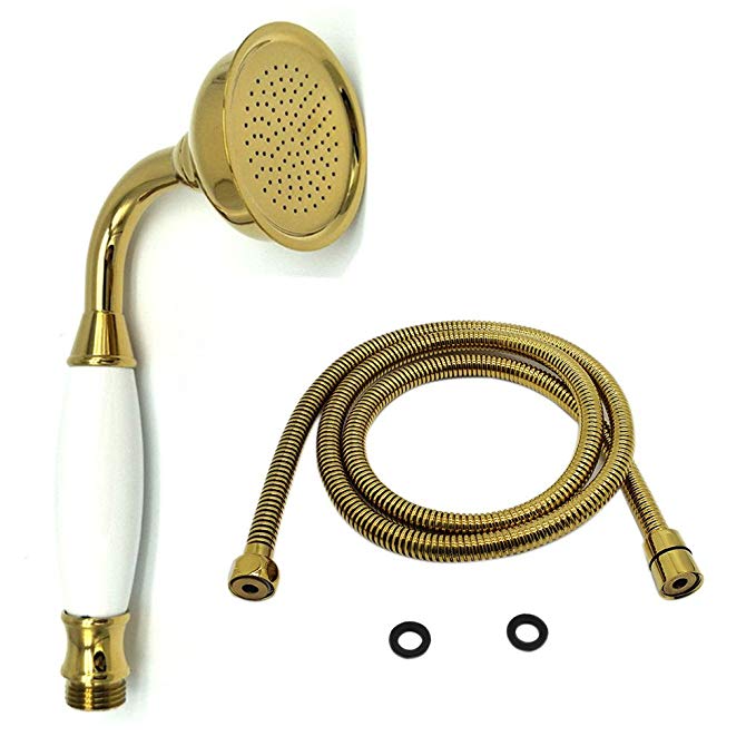 New Brass Ceramics Telephone HandHeld Shower Head with Hose Retro style Gold Finish(without shower head holder)