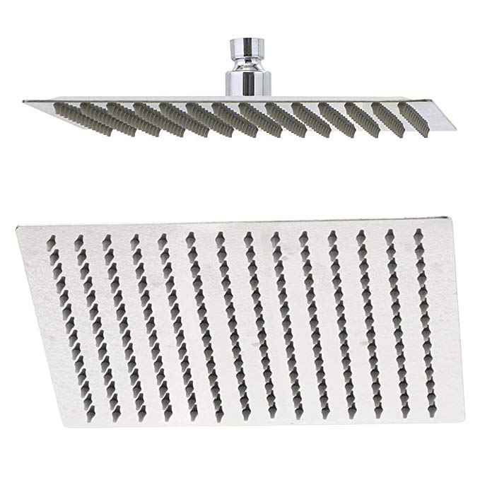 go2buy 10’’ Stainless Steel Rain Shower Head Square Shower Head