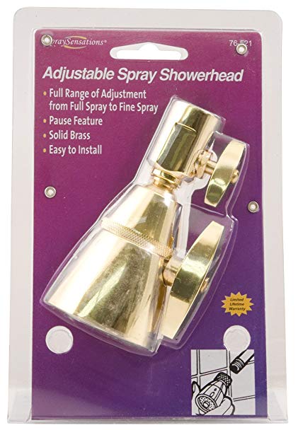 Waxman 7652100B Adjustable Showerhead, Brass