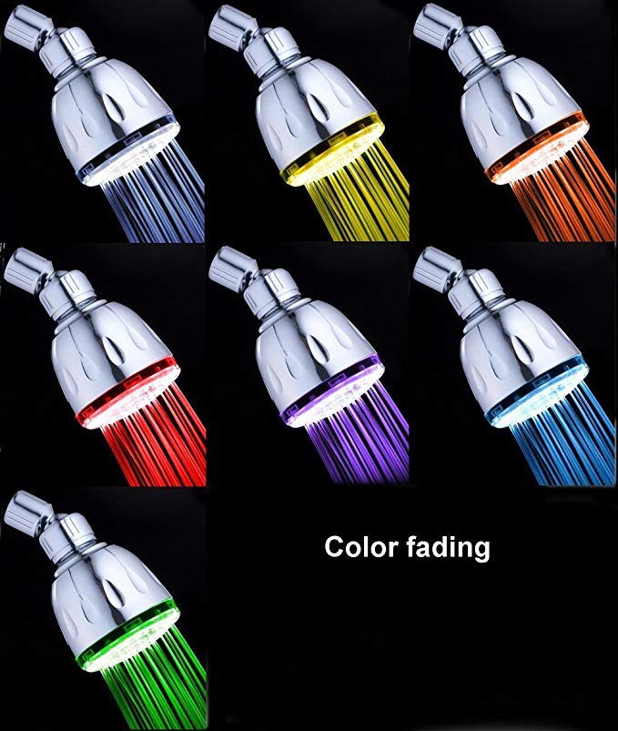 MagicShowerhead SH1026 7 LED Colors Fading Shower Head (2-Pack)