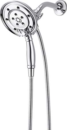 Delta 4-Spray H2Okinetic In2ition 2-in-1 Hand Held Shower Head with Hose and Magnetic Docking, Chrome 58471-PK