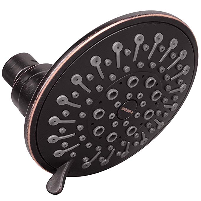 SAKAIKA SH-LS1RB 5 Inch Multi Function Adjustable 2.5 GPM Fixed Shower Head with Spa Massage from Wall Mount Multifunction Showerhead Collection in Oil Rubbed Bronze Finish