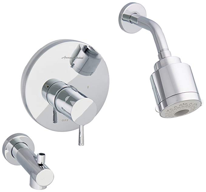 American Standard T064508.002 Serin Pressure Balance Bath and Shower Trim with Flowise 3-Function Showerhead, Polished Chrome