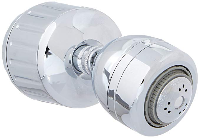 Sprite high-output chrome massage shower head and filter