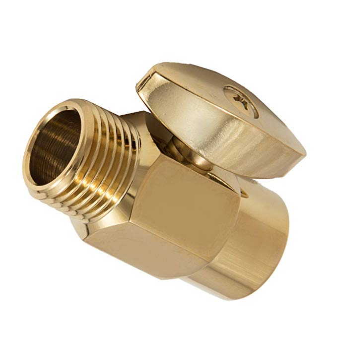 100% Gold Ball Valve Showerhead Shut Off-Pack of 2