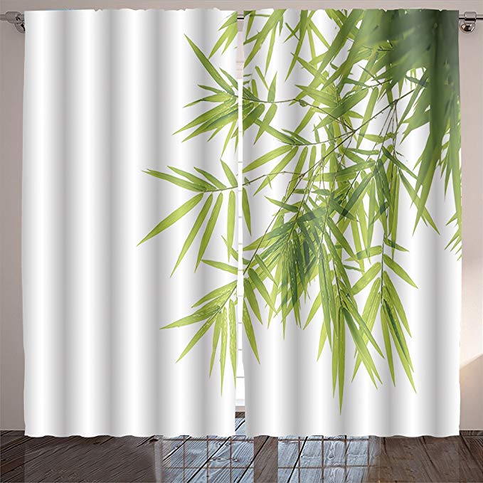 SOCOMIMI Lush Decor bamboo leaves isolated on white background