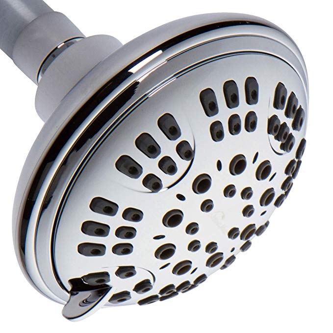 ShowerMaxx | Luxury Spa Series | 6 Spray Settings 4.5 inch Adjustable High Pressure Shower Head | MAXX-imize Your Shower with Easy-to-Remove Flow Restrictor Showerhead | Polished Chrome Finish