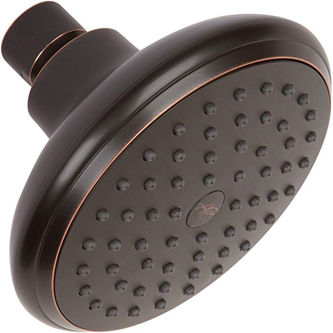 Shower Head Water Saver Black - The 4 Inch High Flow Wall Mount Bathroom Showerhead Nozzle For Low Water Pressure Showers - Oil-Rubbed Bronze