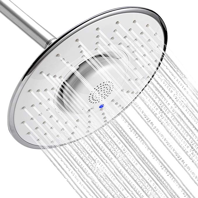 YOO.MEE Bluetooth Fixed Shower Head with Waterproof Bluetooth Speaker- V3.0 w/HD Sound-12 HRS Playing Time- Make Memorable Music Shower- Make and Receive Calls Showering- Luxury Chrome