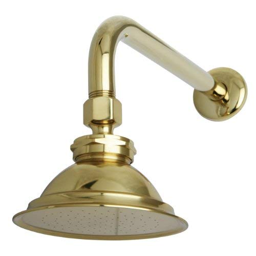 Kingston Brass P10PBCK Victorian Brass Showerhead with 12-inch Shower Arm, Polished Brass