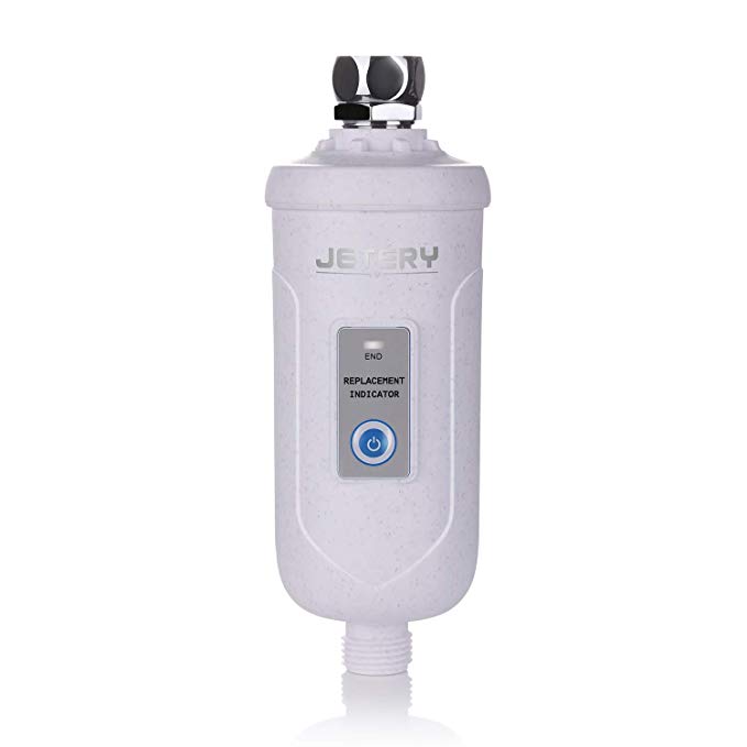 Shower Water Filter 8,000 Gallons, JETERY Filtration Filtered over 99% Chlorine, Impurities & Unpleasant Odors - Care Baby, Skin and Hair - For Any Shower Head, Fixed, Rain and Handheld