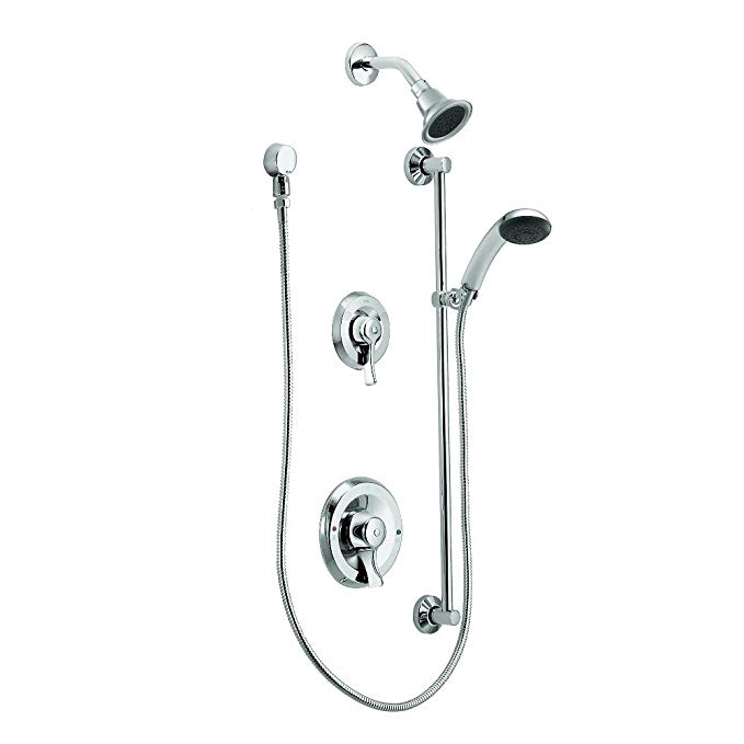 Moen 8342EP15 Commercial Posi-Temp Eco Performance Pressure Balancing Shower System 1.5 gpm, Chrome