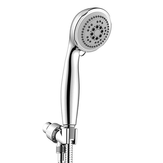 JOMOO 3.5 inch 2 GPM Hand held Shower Head Set Bathroom 5 Functions Setting Massage Handheld Showerhead Easy Cleaning Nozzles With Hose and Brackets, Chrome