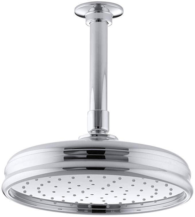 KOHLER K-13692-CP 8-Inch Traditional Round Rain Showerhead, Polished Chrome