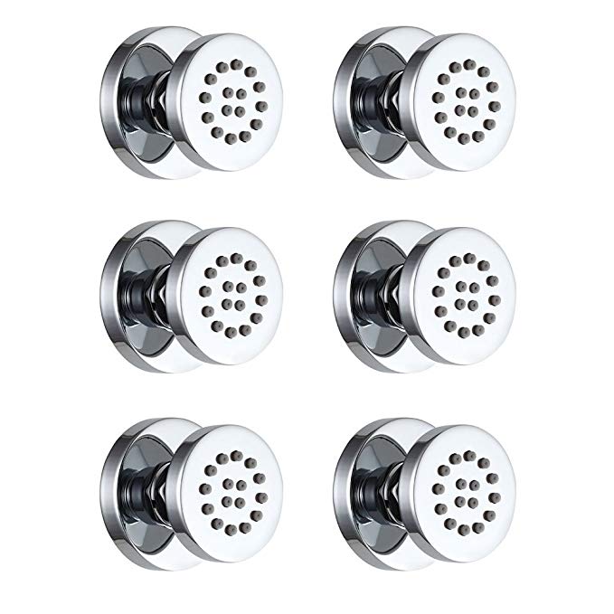 Artbath 6PCS Body Jet Message Rain Showerhead Fixed Mount Shower Head Sprayer,Chrome Finish