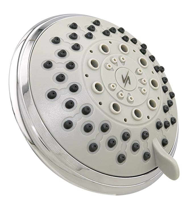 Vida Alegria 5-Inch Spashower 5+ High Pressure 2.5GPM Shower Head 5 Sprays + Water-Saver (Chrome)