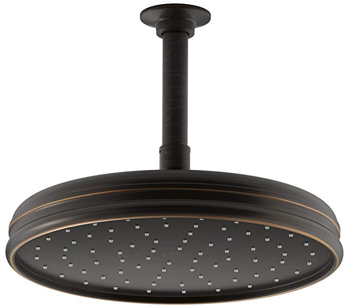 Kohler K-13693-2BZ 10-Inch Traditional Round Rain Showerhead with Katalyst Spray Technology, Oil Rubbed Bronze