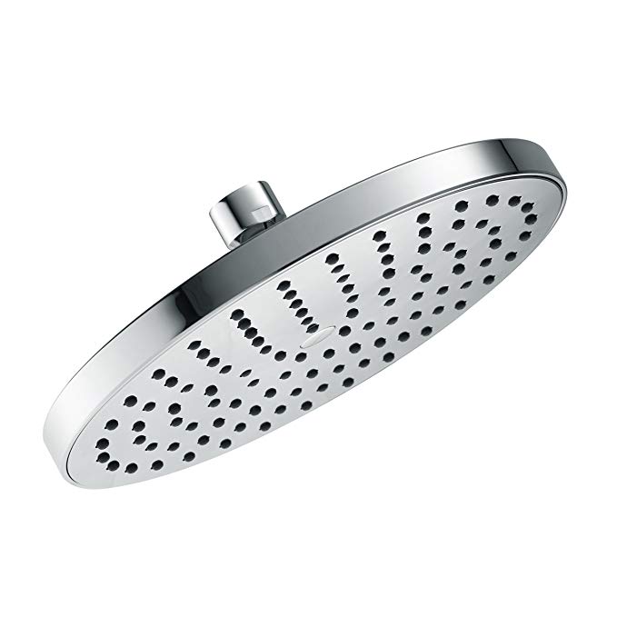 ShowerMaxx | Fixed Rainfall Shower Head with High Pressure Water Flow in Polished Chrome Finish | Round 8inch with Rainshower Jets | Luxury Hotel Spa Rainhead | 2.5 GPM High-Flow Waterfall Showerhead