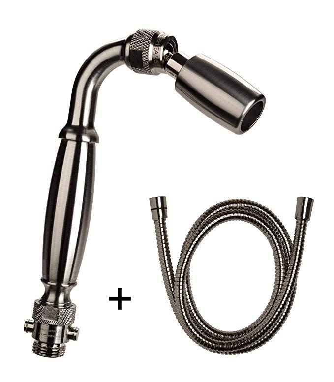 High Sierra's Solid Metal Handheld Showerhead with Trickle Valve and 72