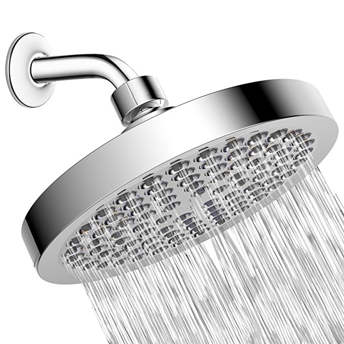 Shower Head - High Pressure Rain - Luxury Modern Chrome Look - Easy Tool Free Installation - The Perfect Adjustable & Heavy Duty Universal Replacement For Your Bathroom Shower Heads