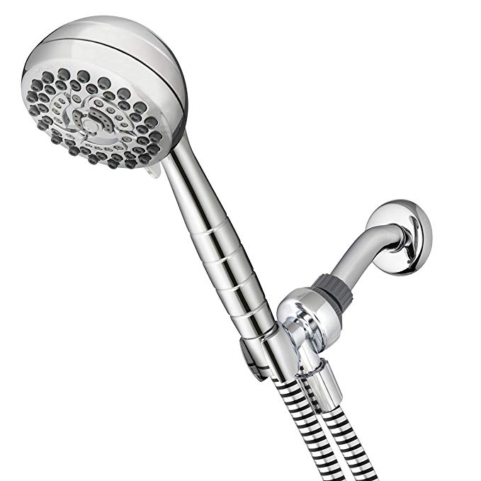 Waterpik XRO-763T High Pressure PowerPulse Massage Hand Held Shower Head, Chrome Detachable Shower Head with 7 Spray Settings and 5' Hose