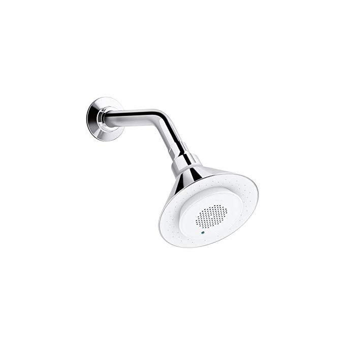 Kohler KR9245ECP Moxie 1-Spray 2.0 GPM Acoustic Showerhead with Wireless Speaker, Polished Chrome