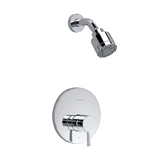 American Standard T064501.002 Serin Shower Only Trim Kit with 3 Function Adjustable Showerhead and Brass Escutcheon, Polished Chrome