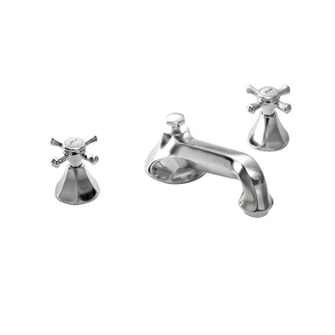 Jado 818/037/144 818 Series Tub Set with Hand Shower and Cross Handles, Brushed Nickel