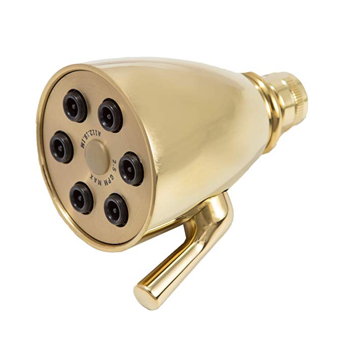 Giessdorf 6 Jet Shower Head, Polished Brass