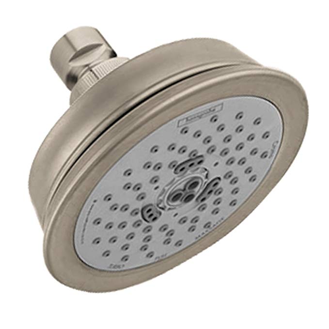 Hansgrohe 04080820 Croma C 100 Green 3-Jet Shower Head, Brushed Nickel