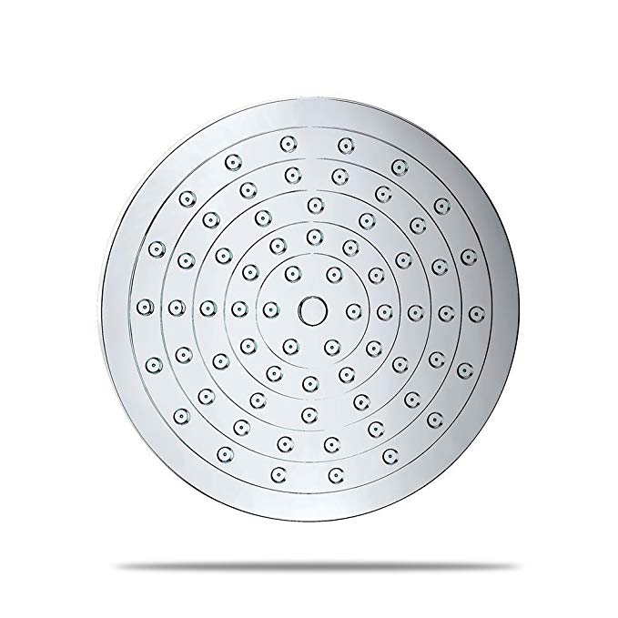 8” Rainfall Shower Head with Self Cleaning Nozzles & Multi-directional ABS Metal Ball joint - Polished Chrome