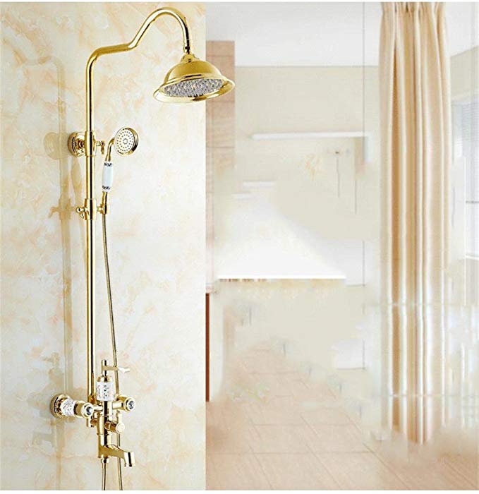 TOYM US- All Copper European - Style Gold Shower Antique Shower Shower Suite Bathroom Lift Hot And Cold Shower