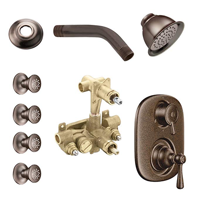 Moen KSPKI-SB-263ORB Kingsley Vertical Spa Kit with Shower, Head, Arm, and Flange, Oil Rubbed Bronze