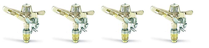 Rain Bird 35ADJTNTB Brass Impact Sprinkler, Adjustable 0° - 360° Pattern, 23' - 50 Spray Distance (Pack of 4)