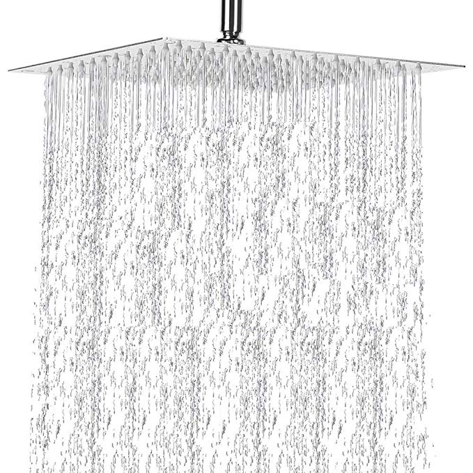 Shower Head Rain Fall Shower Head Large Square Rain Shower Head Stainless Steel Celling Fixed Mounted Joint Chrome Showerhead - Relaxing and Enjoyable the Shower Experience (12 inchs showerhead)