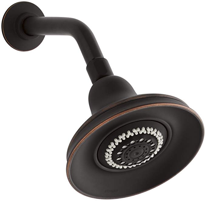 KOHLER K-10591-2BZ Bancroft 2.5 GPM Multifunction Wall-Mount Showerhead, Oil-Rubbed Bronze