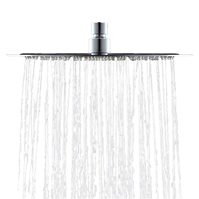 AKDY Solid Circular Ultra Thin Stainless Steel Rain Shower Head, 7 3/4